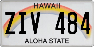 HI license plate ZIV484