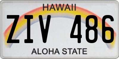 HI license plate ZIV486