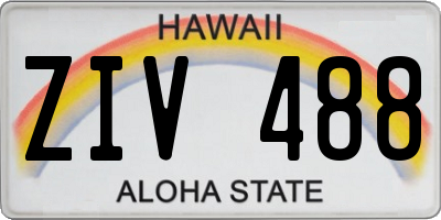 HI license plate ZIV488