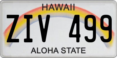 HI license plate ZIV499