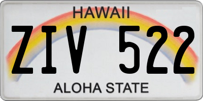 HI license plate ZIV522