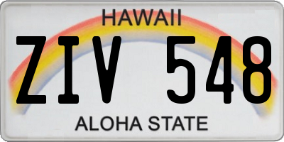 HI license plate ZIV548
