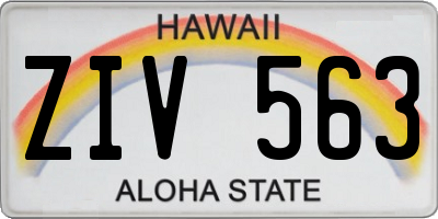 HI license plate ZIV563