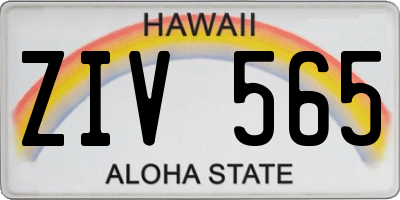 HI license plate ZIV565