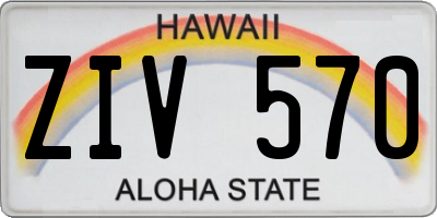HI license plate ZIV570