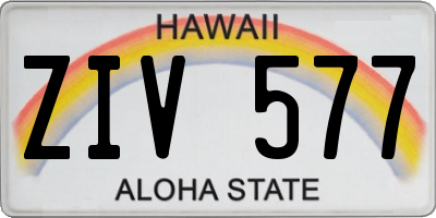 HI license plate ZIV577