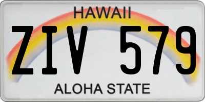 HI license plate ZIV579