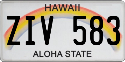HI license plate ZIV583