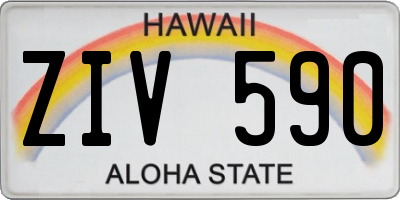 HI license plate ZIV590