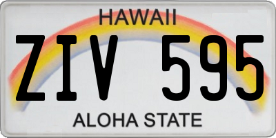 HI license plate ZIV595