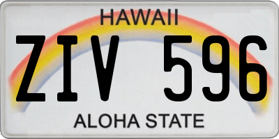 HI license plate ZIV596