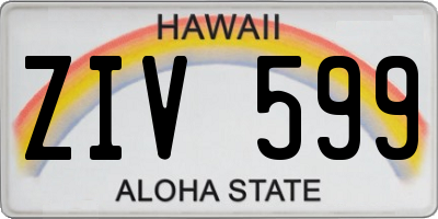 HI license plate ZIV599