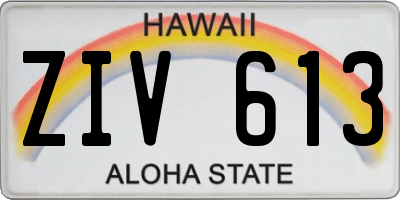 HI license plate ZIV613