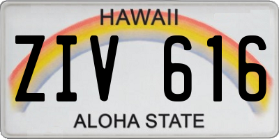 HI license plate ZIV616