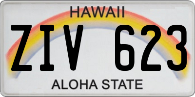 HI license plate ZIV623