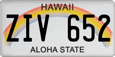 HI license plate ZIV652