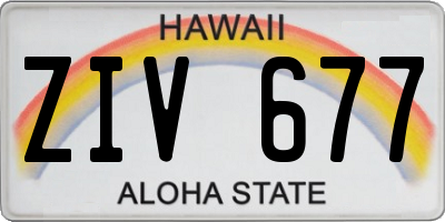 HI license plate ZIV677