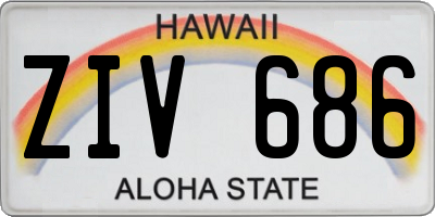 HI license plate ZIV686
