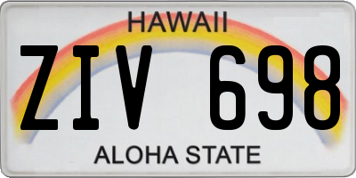 HI license plate ZIV698