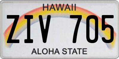 HI license plate ZIV705