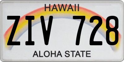 HI license plate ZIV728