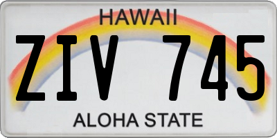 HI license plate ZIV745