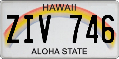HI license plate ZIV746