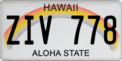 HI license plate ZIV778