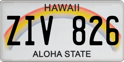 HI license plate ZIV826