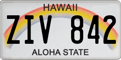 HI license plate ZIV842