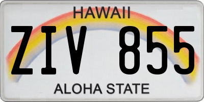HI license plate ZIV855