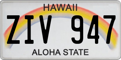 HI license plate ZIV947
