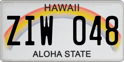HI license plate ZIW048