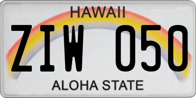 HI license plate ZIW050