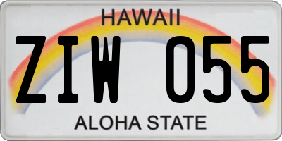 HI license plate ZIW055