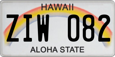 HI license plate ZIW082