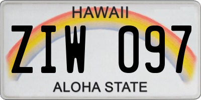 HI license plate ZIW097