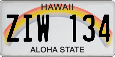 HI license plate ZIW134