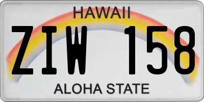 HI license plate ZIW158