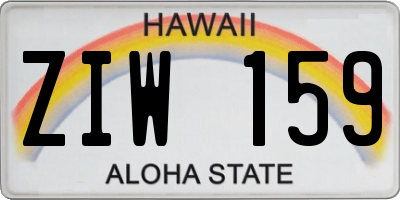 HI license plate ZIW159