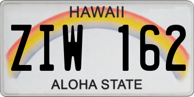 HI license plate ZIW162