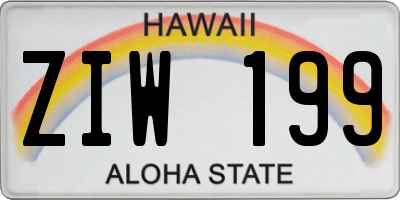 HI license plate ZIW199