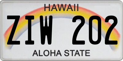 HI license plate ZIW202