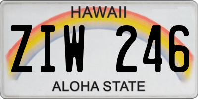 HI license plate ZIW246