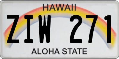 HI license plate ZIW271