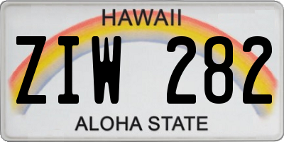 HI license plate ZIW282