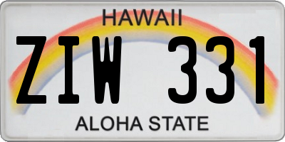 HI license plate ZIW331