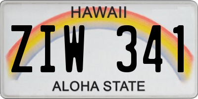 HI license plate ZIW341
