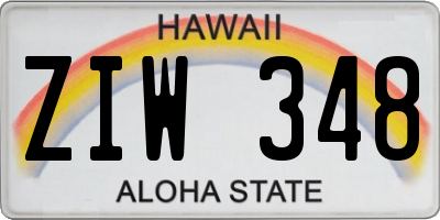 HI license plate ZIW348