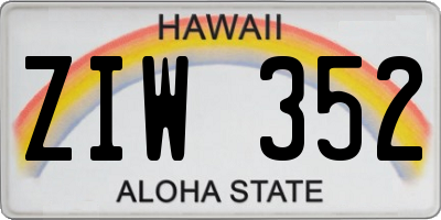 HI license plate ZIW352